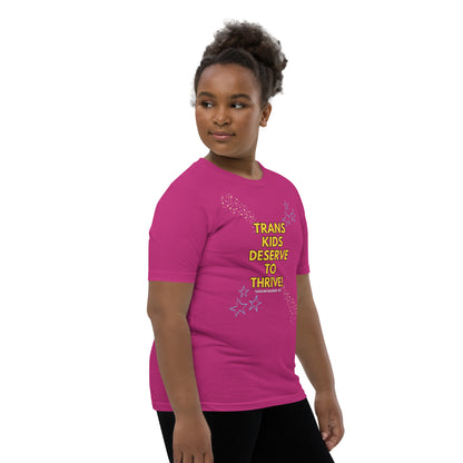 Trans Kids Deserve to Thrive-Youth Short Sleeve T-Shirt
